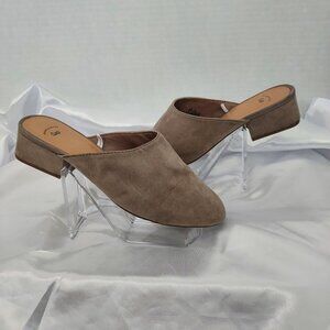 Gap Women's Suede Mule Iced Taupe Heels Size 7